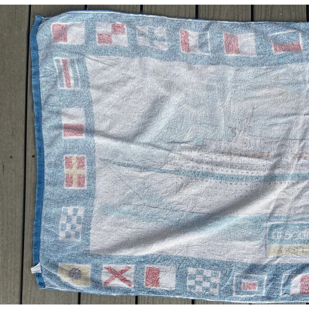 Royal Caribbean Cruise Ship Int’l Beach Towel Nautical Flags 60” Vintage 1990’s